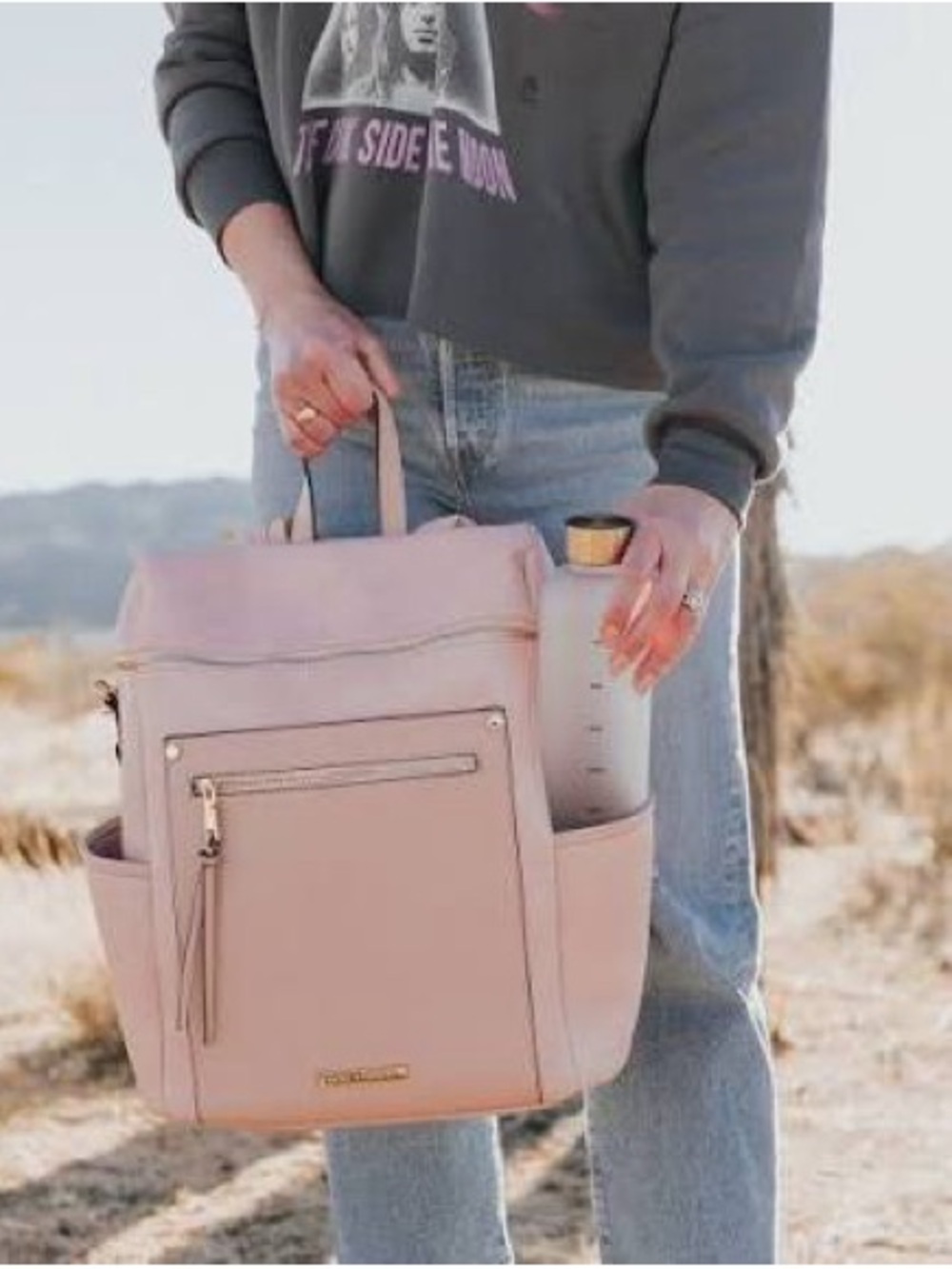 Poppy and Peonies Commuter Backpack Blush